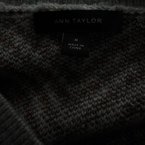 Ann Taylor Charcoal Knit button up sweater